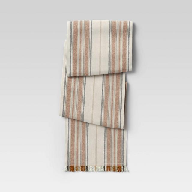 72" x 14" Cotton Striped Table Runner Orange - Threshold™