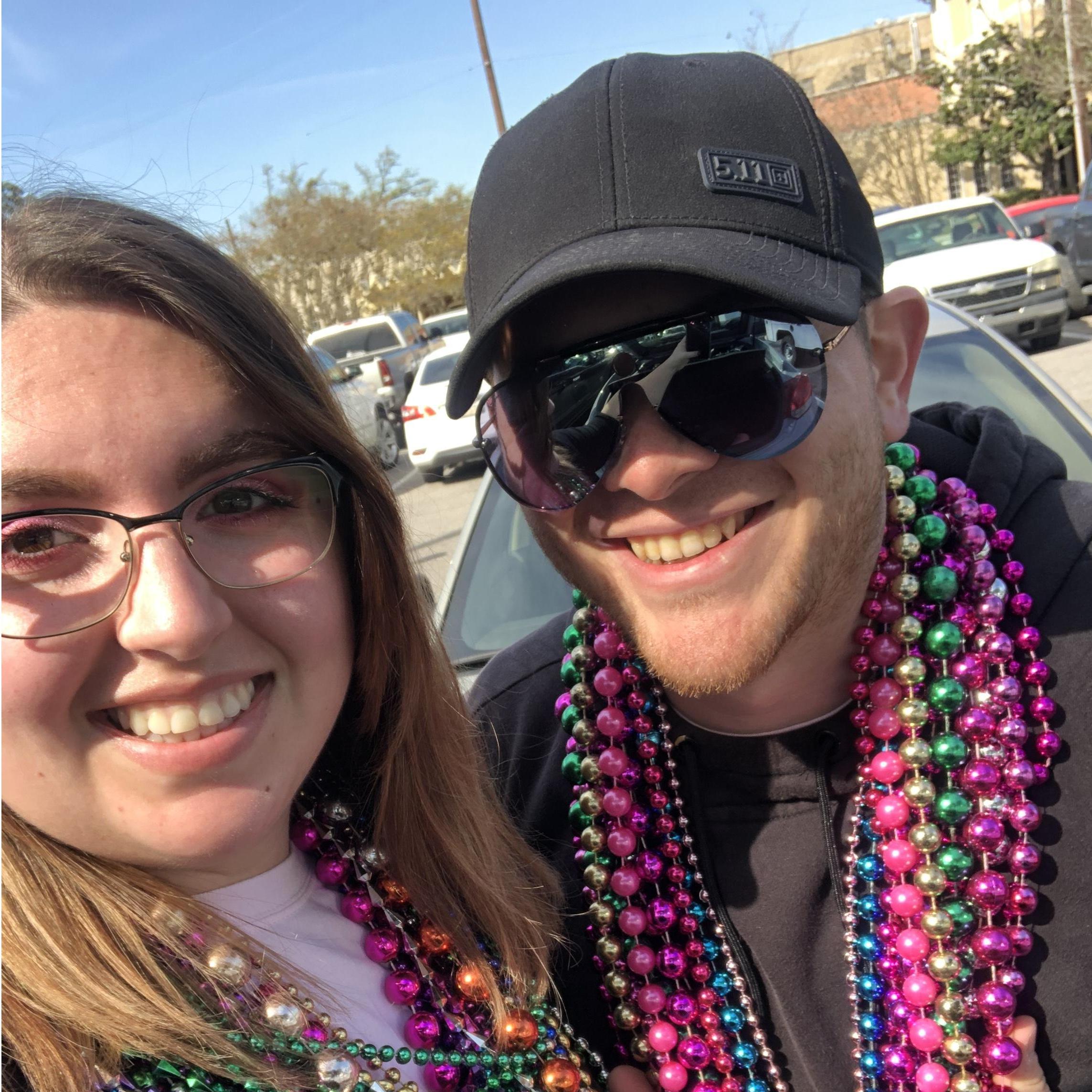 My first time going to Mardi Gras with Connor in Baton Rouge, LA.