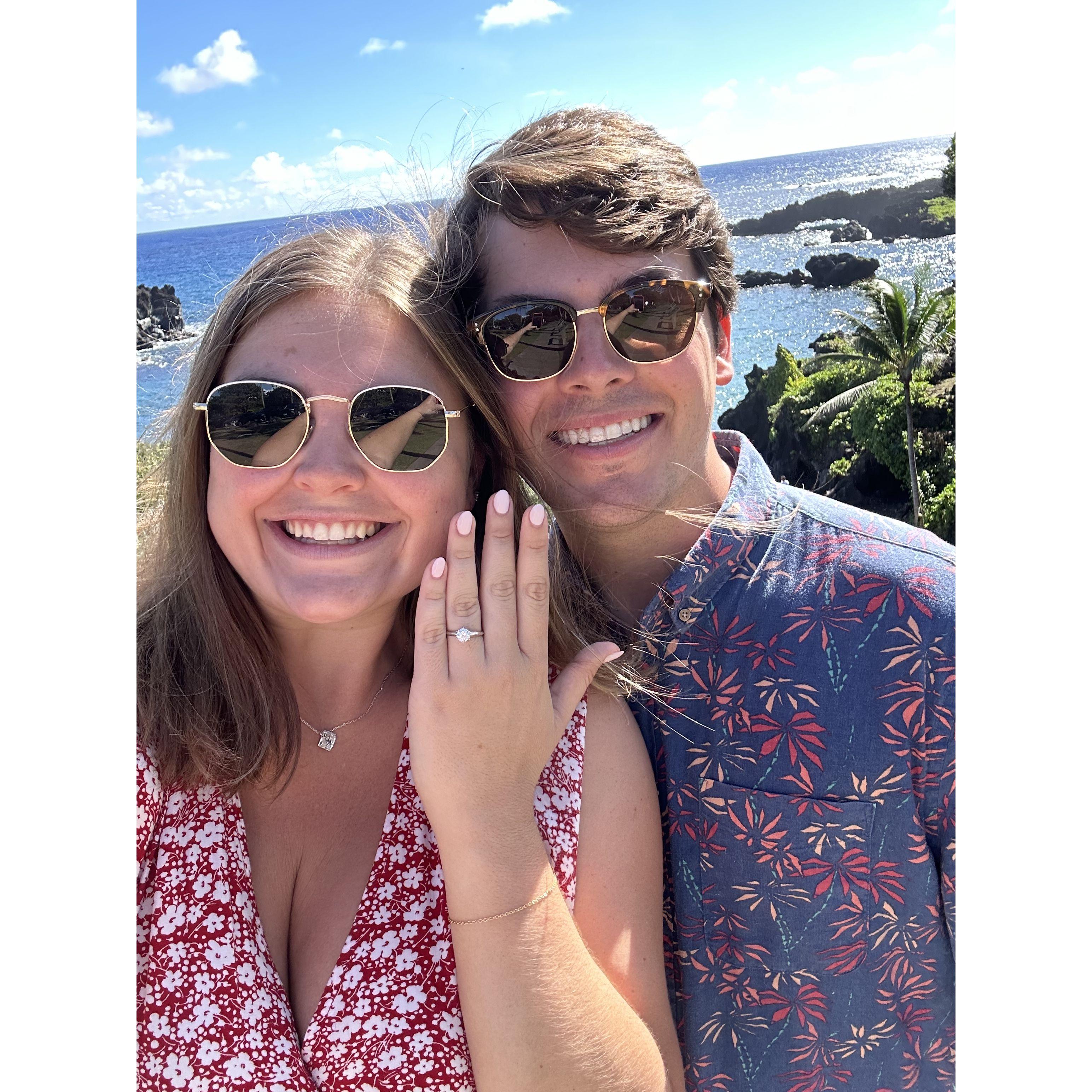 10.22.24 G popped the question in front of a beautiful waterful in Maui!!