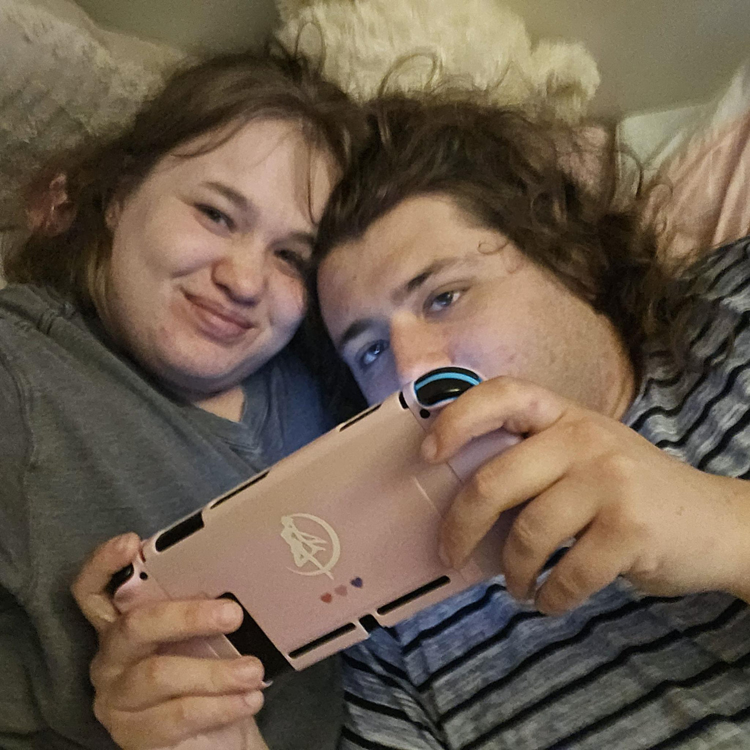 You can always find us snuggled in bed together