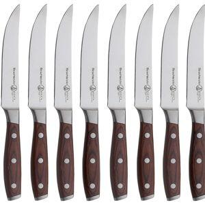 Messermeister Avanta Forged 5” Fine Edge Steak Knife Set - Pack of 2 - German X50 Stainless Steel - Rust Resistant & Easy to Maintain - 8 Steak Knives Total