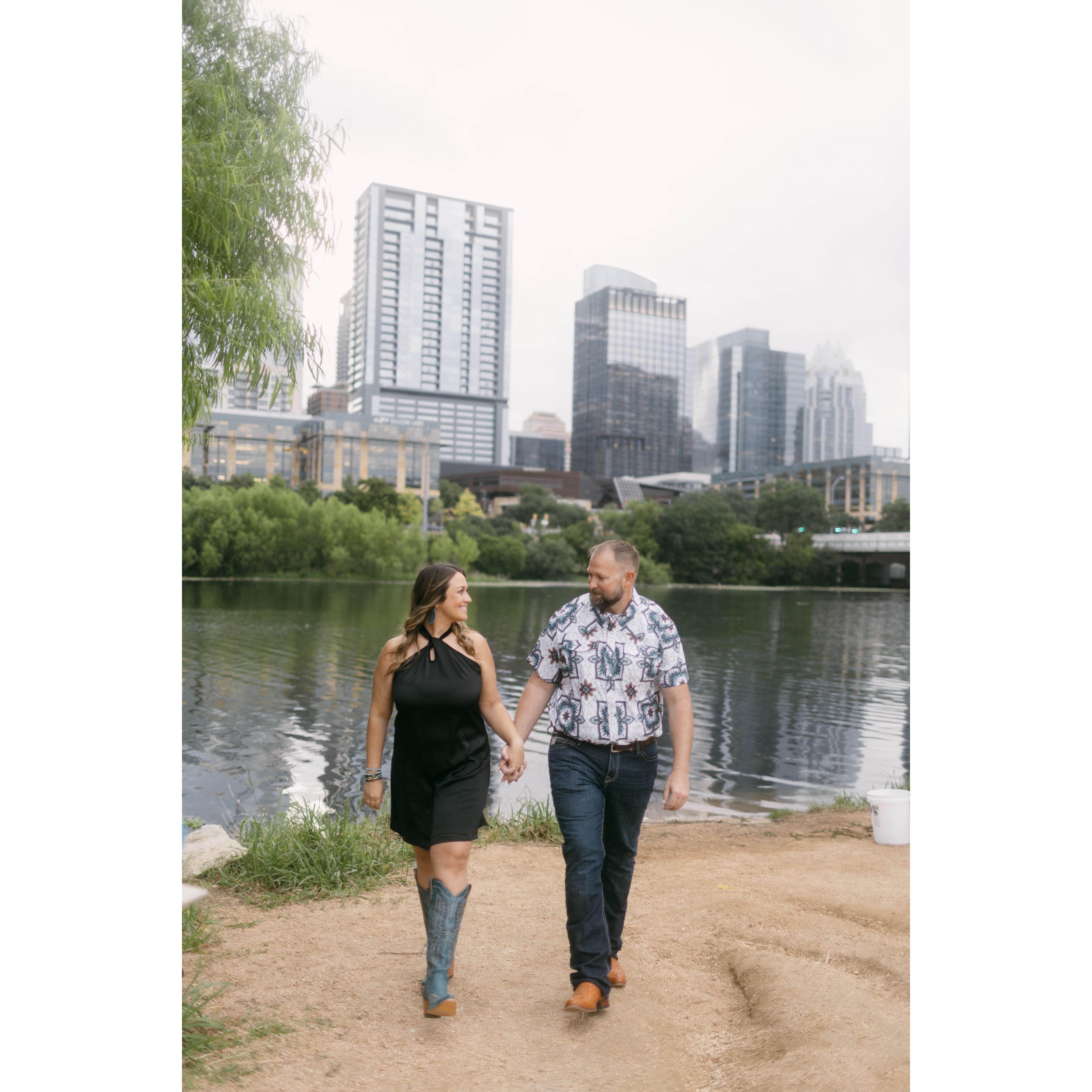 Our Engagement Photo Session at Town Lake in Downtown Austin!