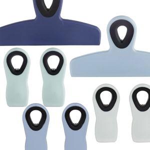 Magnetic Chip Clips - 8pcs Blue, Ideal for Food Packages