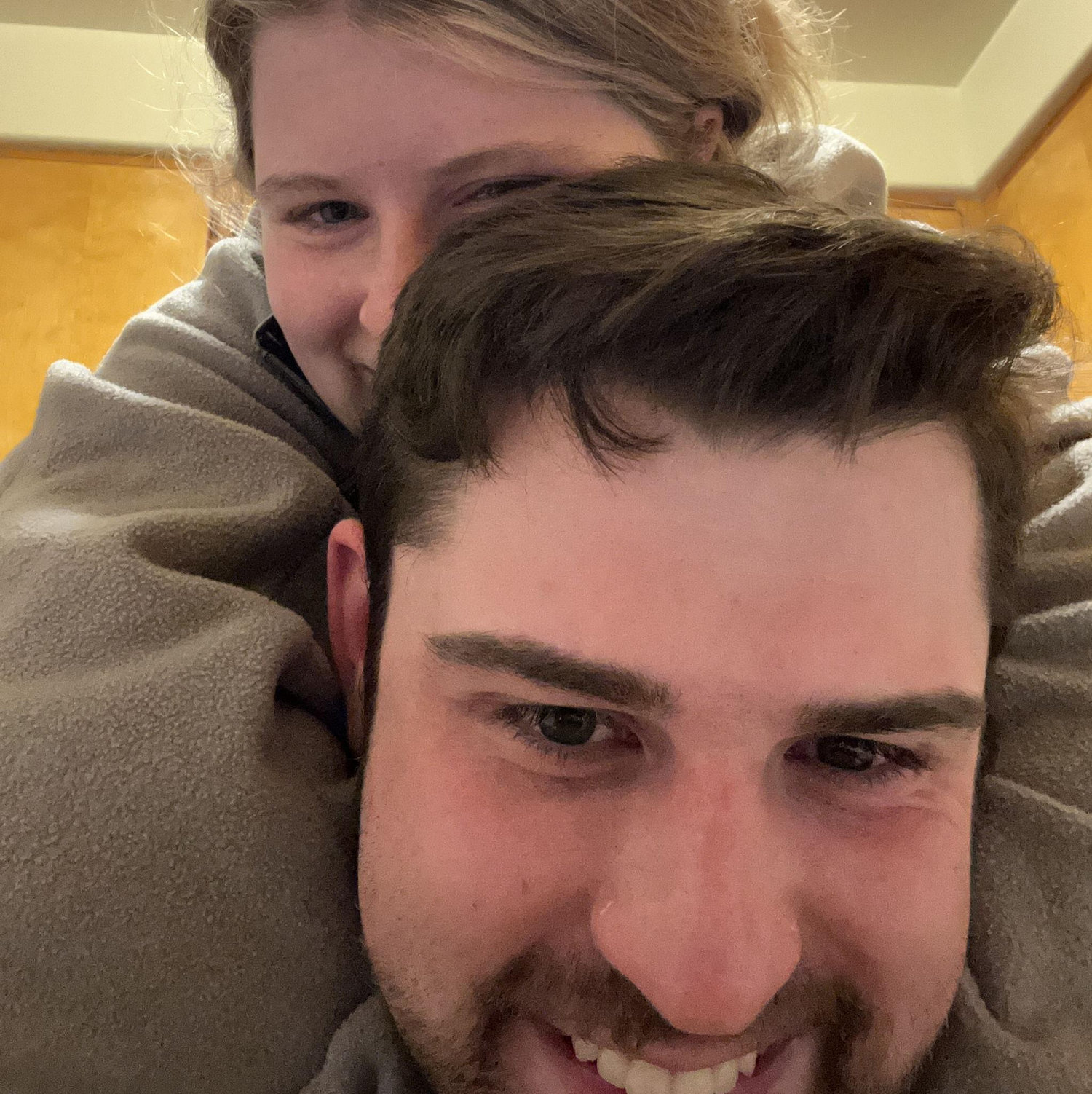 Kyle and Leah's first night in their first apartment together – true happiness!
