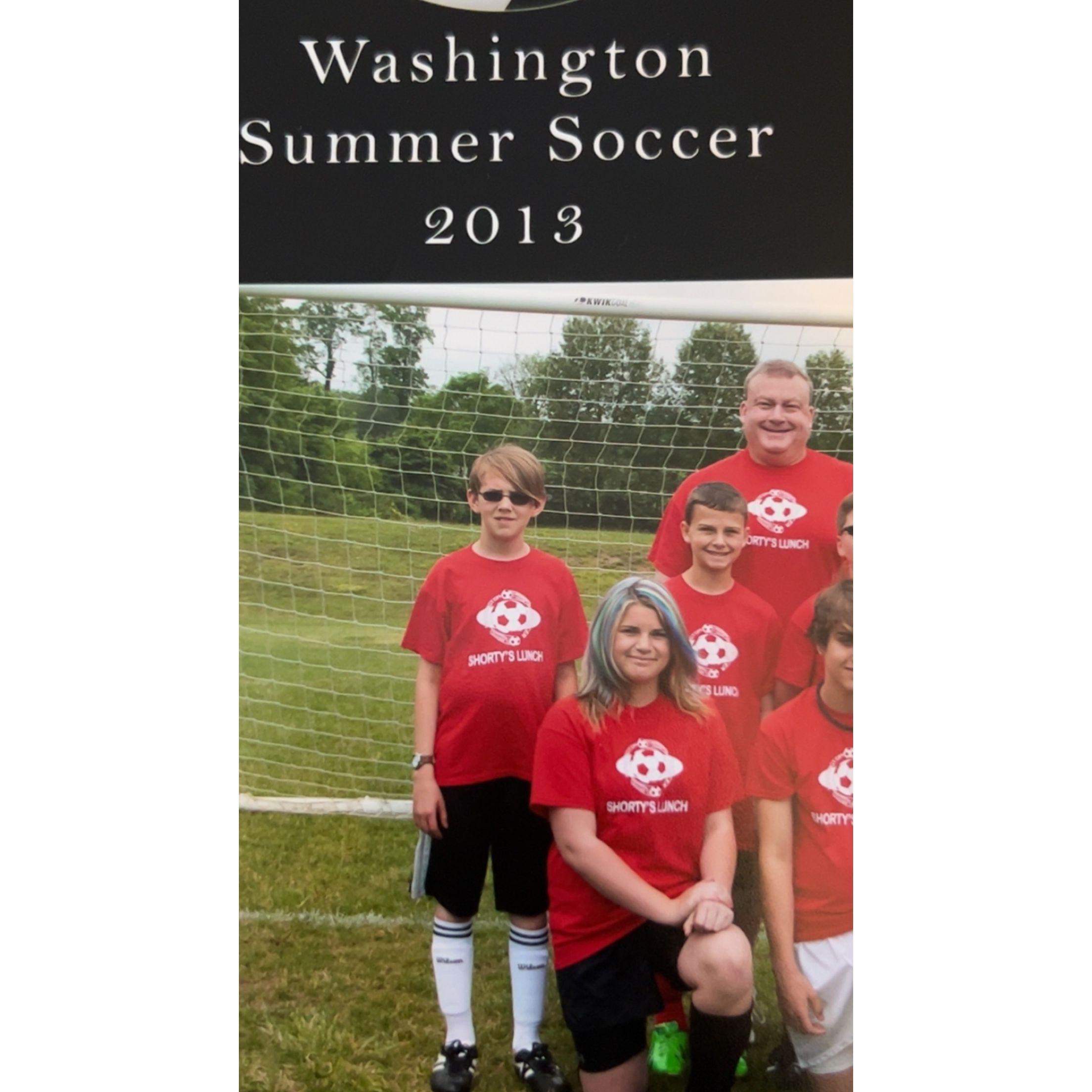 Matthew & Sarah on the same Washington Summer Soccer team at 12 & 13!!!