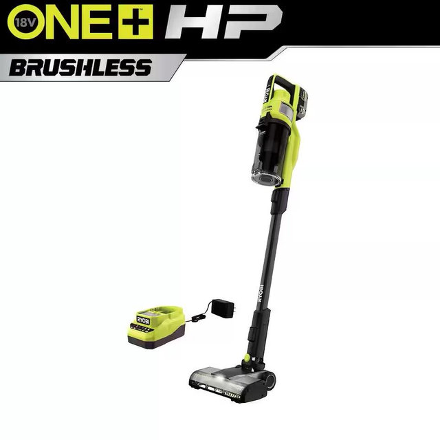 ONE+ HP 18V Brushless Cordless Pet Stick Vacuum Cleaner Kit with 4.0 Ah HIGH PERFORMANCE Battery and Charger