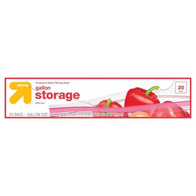 Double Zipper 1gal Storage Bags 20ct - up & up™