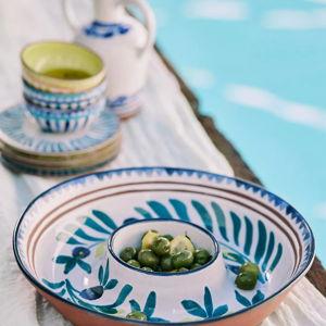 The Mediterranean Dish Glazed Terracotta Chip & Dip Serving Bowl