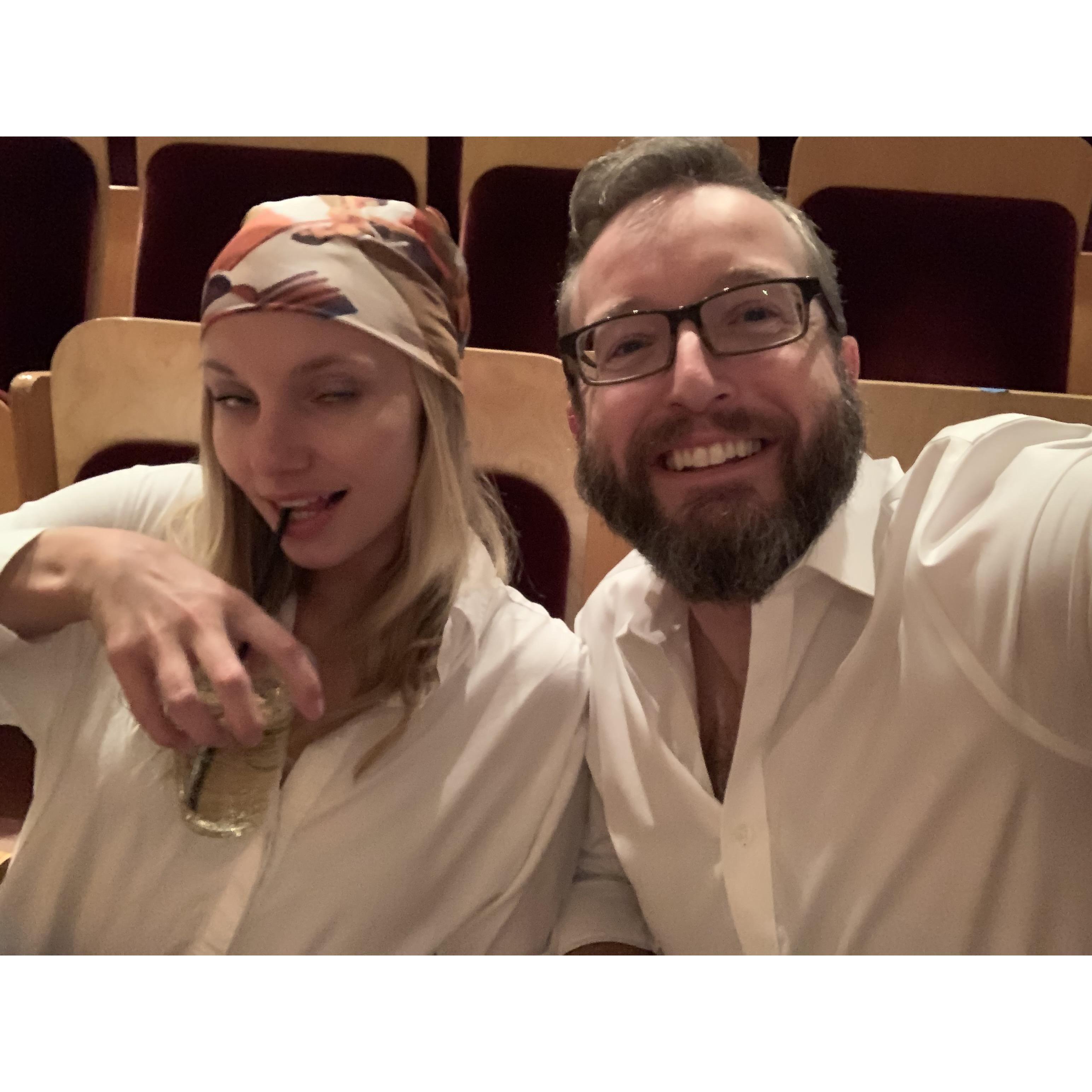 About to enjoy the symphony! And me clearly enjoying my cocktail a little too much, lol.
