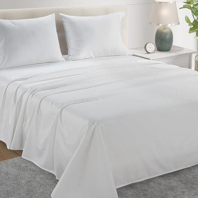 CHATEAU HOME COLLECTION 100% Egyptian Cotton Sheets Full Size, 800 Thread Count White 4 Piece Sheet Set, Solid Sateen Weave, 16" Deep Pocket (Fits Upto 18" Mattress), Long Staple Cotton Bedsheet Set