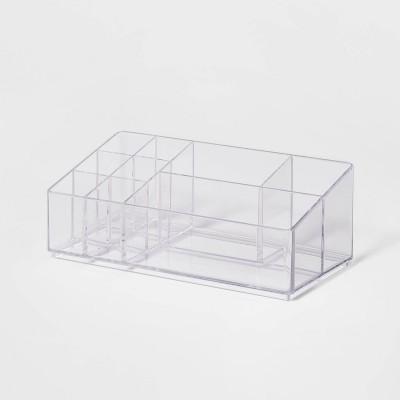 Bathroom Plastic 9 Slot Mixed Cosmetic Organizer Clear - Brightroom™
