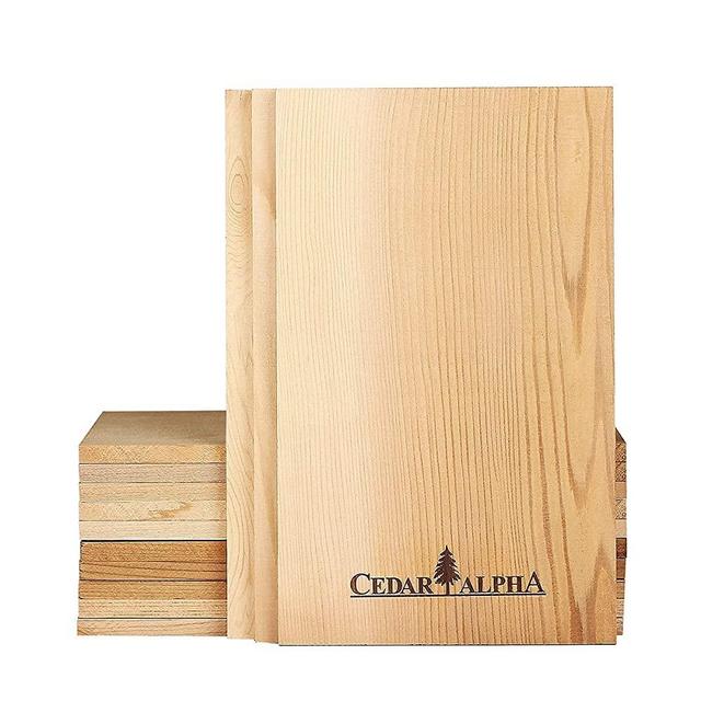 CEDAR ALPHA 13 Pk Premium Alaskan Western Red Cedar Planks for Grilling Salmon, Old Growth Alaskan Solid Cedar, 9''x 5.5'', More Cooking Surfaces, More Smoky Flavor to Fish,Seafood,Chicken,Veggies