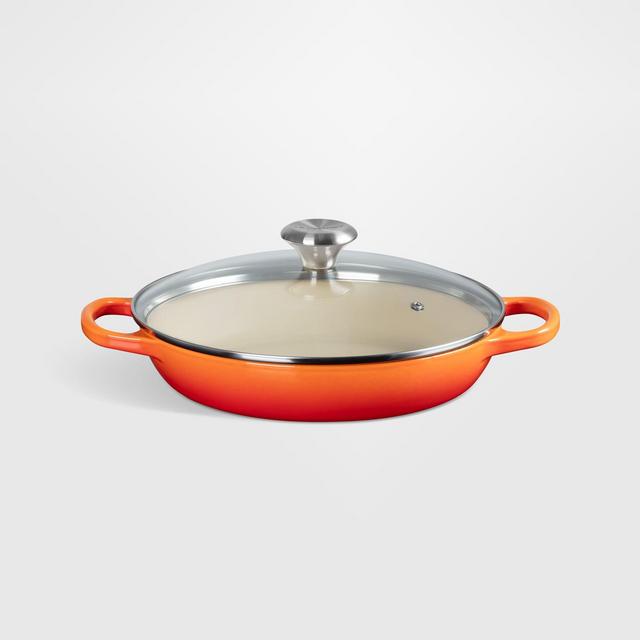 Le Creuset ® 2.25-Qt. Flame Enameled Cast Iron Braiser with Glass Lid
