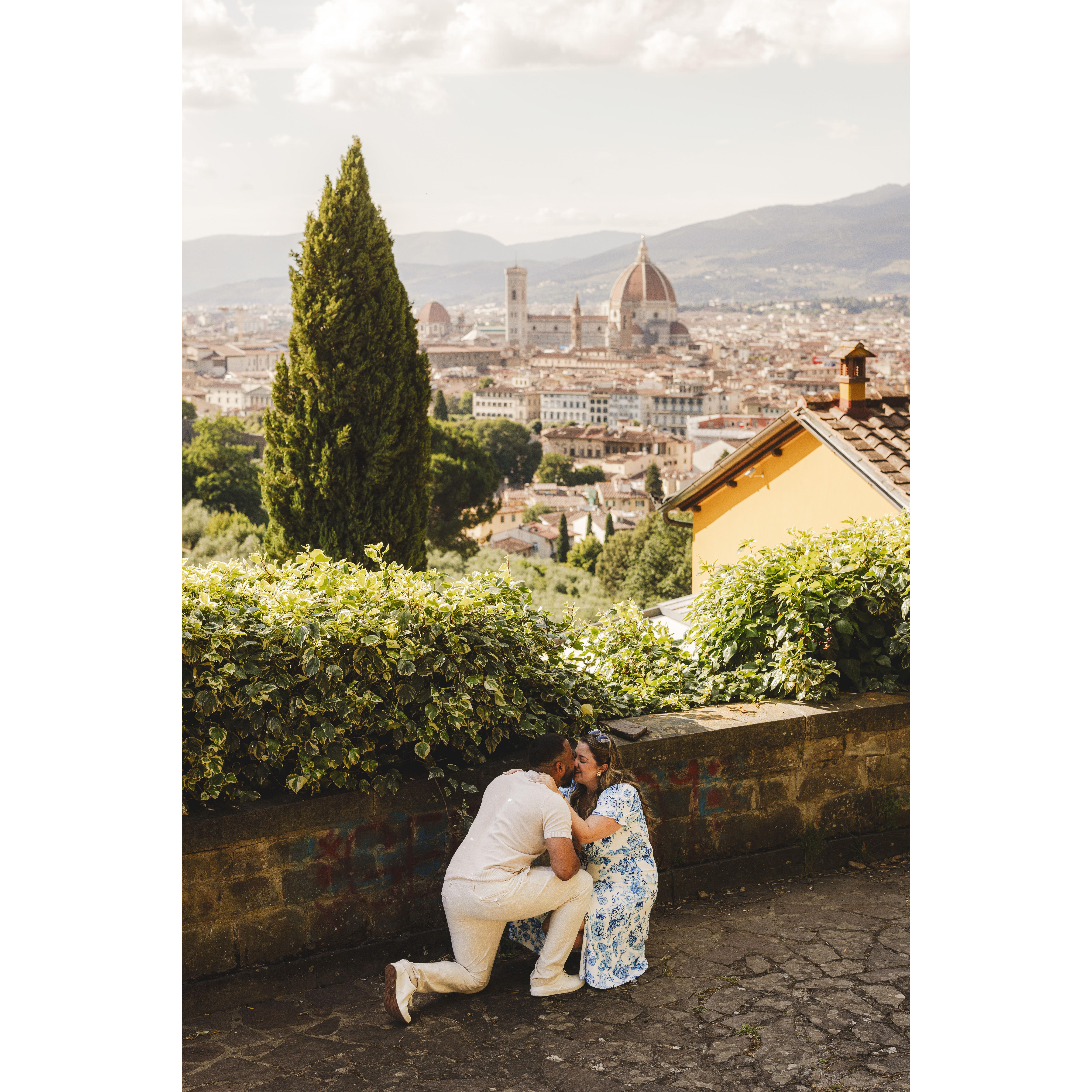 Fred executed the most perfect proposal overlooking our favorite city-Florence, Italy!