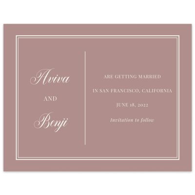 Dusty Rose, Pink Wedding Digital Save the Date - Stauffer Classic
