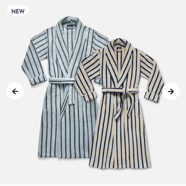 Mine and Yours Super-Plush Robe Bundle - Striped Frost Bundle