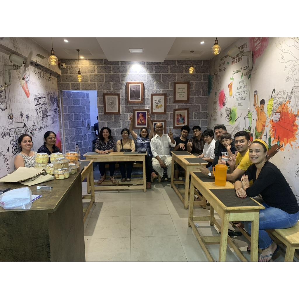 Tea time with Vahid's India family - the Yaganagi's! We took up the whole cafe!