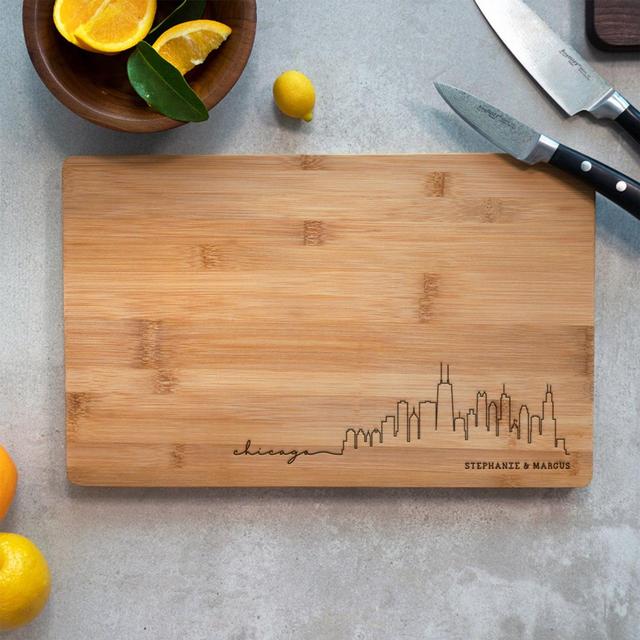 Chicago Illinois Cutting Board - Personalized Bamboo Cutting Board - Custom Cutting Board - Engraved Cutting Board - Map Print