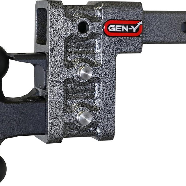 GEN-Y GH-523 MEGA-Duty Adjustable 5" Drop Hitch with GH-051 Dual-Ball, GH-032 Pintle Lock for 2" Receiver - 16,000 LB Towing Capacity - 2,000 LB Tongue Weight