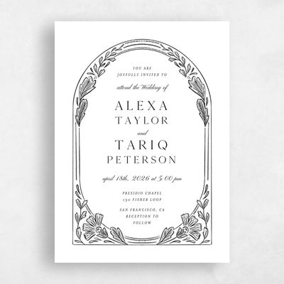 White Wedding Invitation - Duluth Portrait