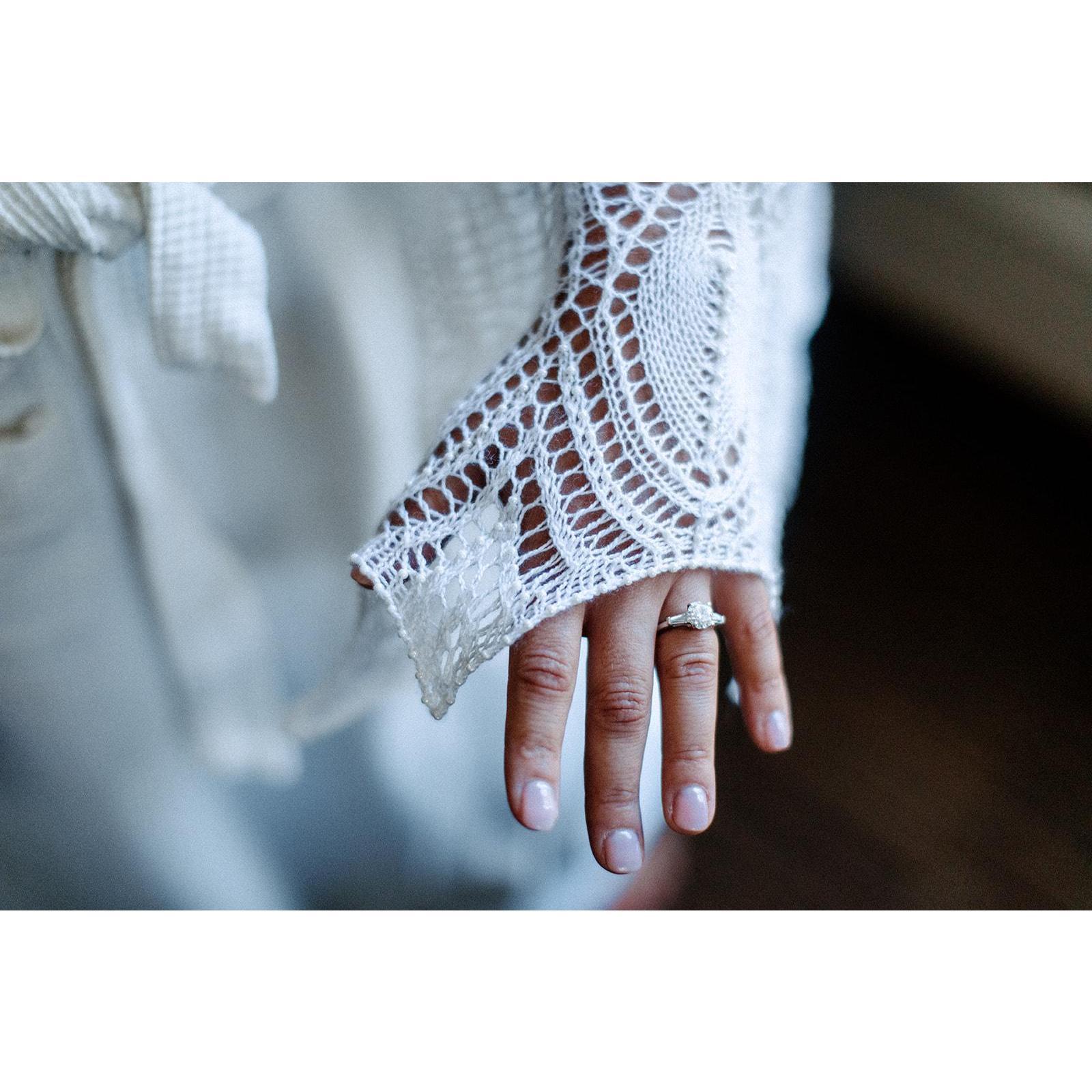 Knitted wedding veil, handmade by Natalie