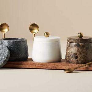 Marble Condiment Set with Spoons