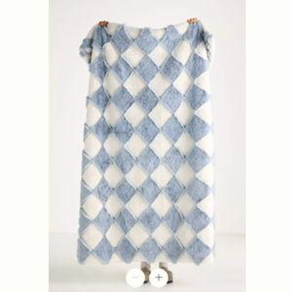 Chella Checkered Faux Fur Throw Blanket