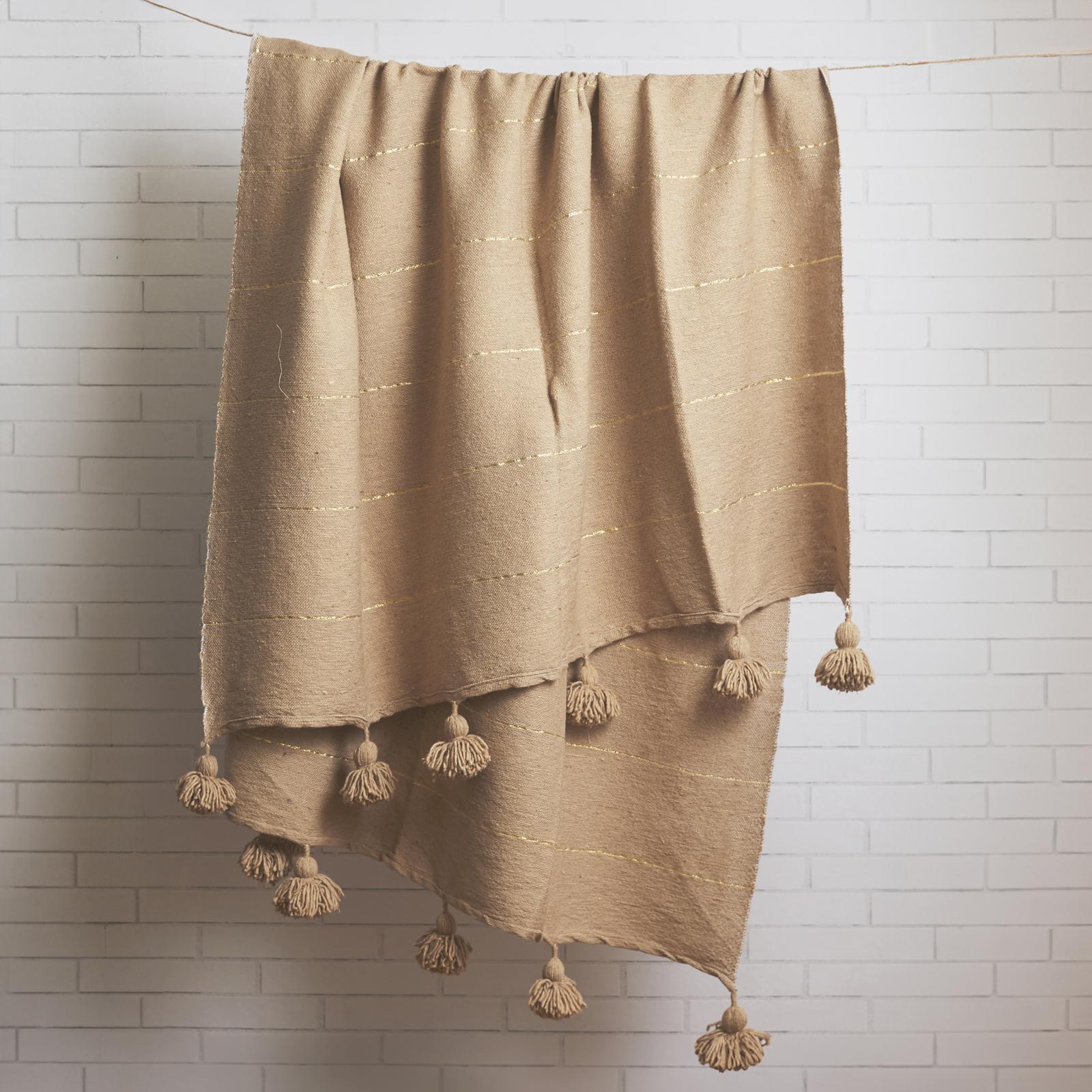 Moroccan Tasseled Wedding Blanket - Thumbnail 2