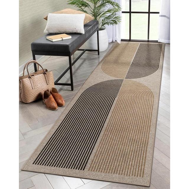 Lahome Modern Rainbow Easy Jute Rug, 2x8 Hallway Runner Washable Rugs for Entryway Farmhouse Kitchen Rug, Non Slip Indoor Outdoor Carpet Contemporary Throw Door Mat for Bedroom Porch