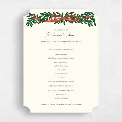 Beige Ticket Wedding Program - Crosby