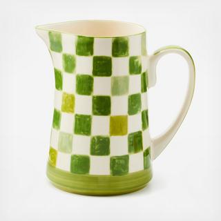 Check Stoneware Pitcher