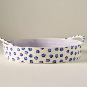 Berry Icon Handpainted Stoneware Pie Dish