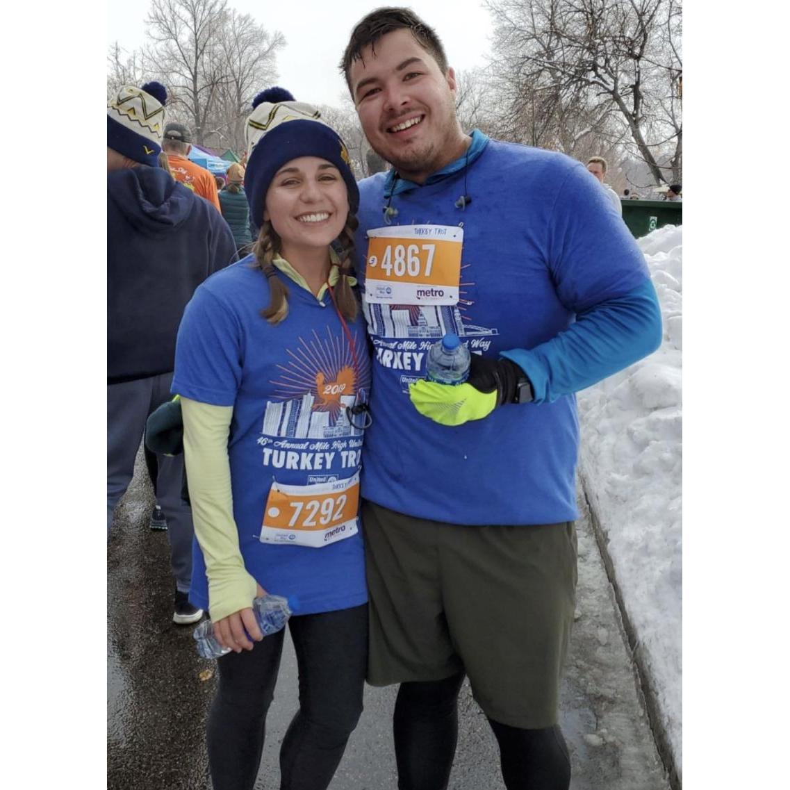 It's nice to have a running partner who will do freezing Turkey Trots with you