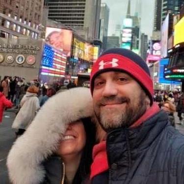 Goofing off in Times Square
