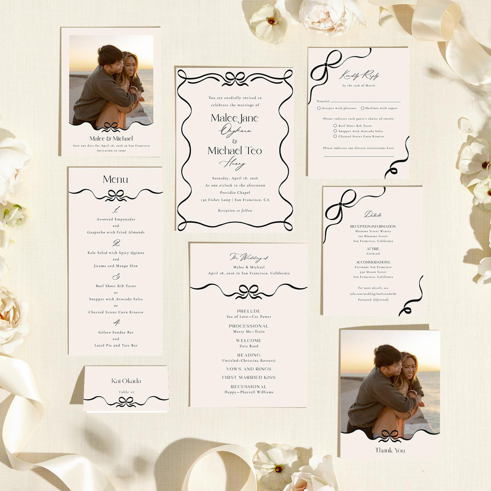 Alba Portrait | Linen | Zola Wedding Invitations