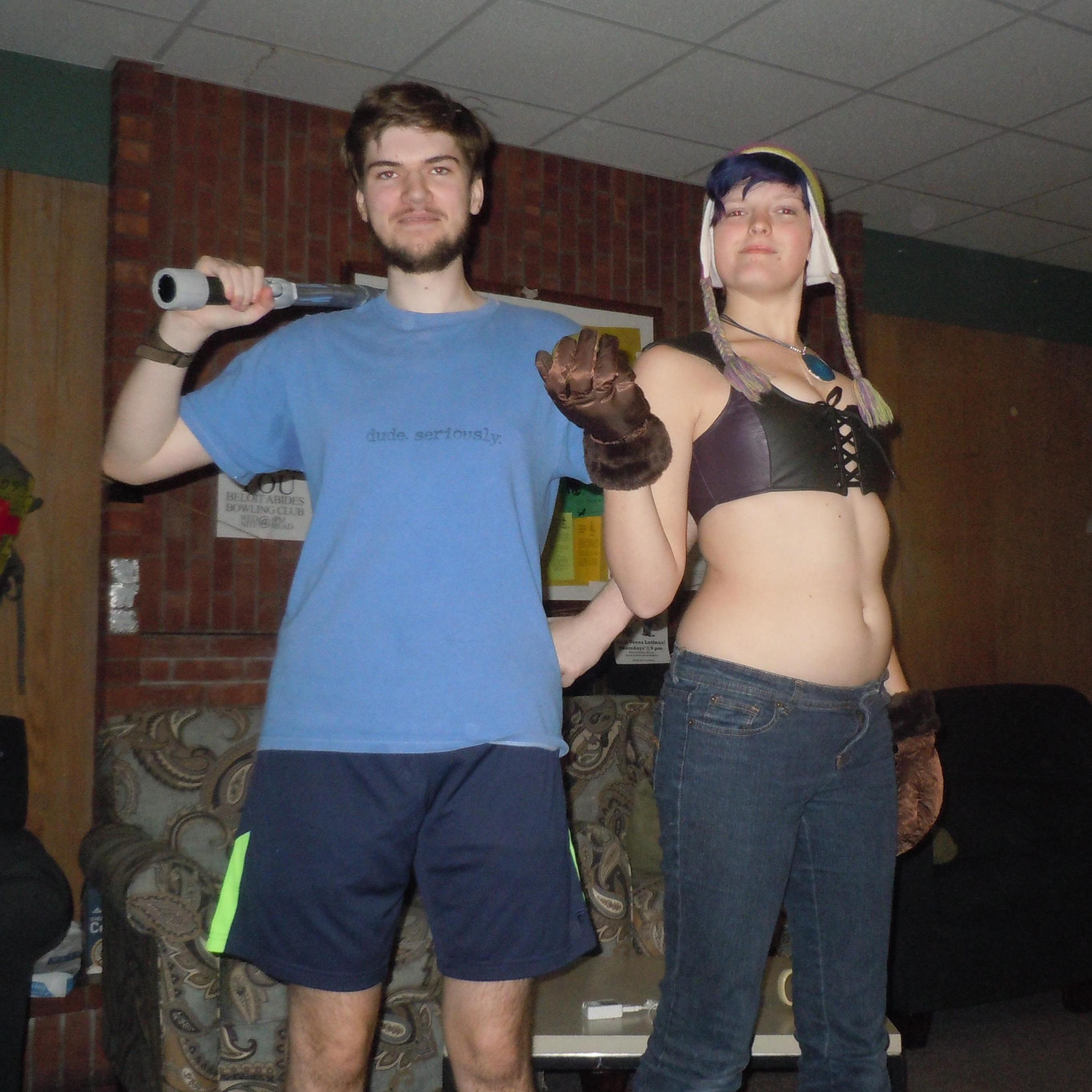 So we (along with Austin) decided to go give-take shopping, dressed like this, in January in Wisconsin. This was the best idea, clearly.
