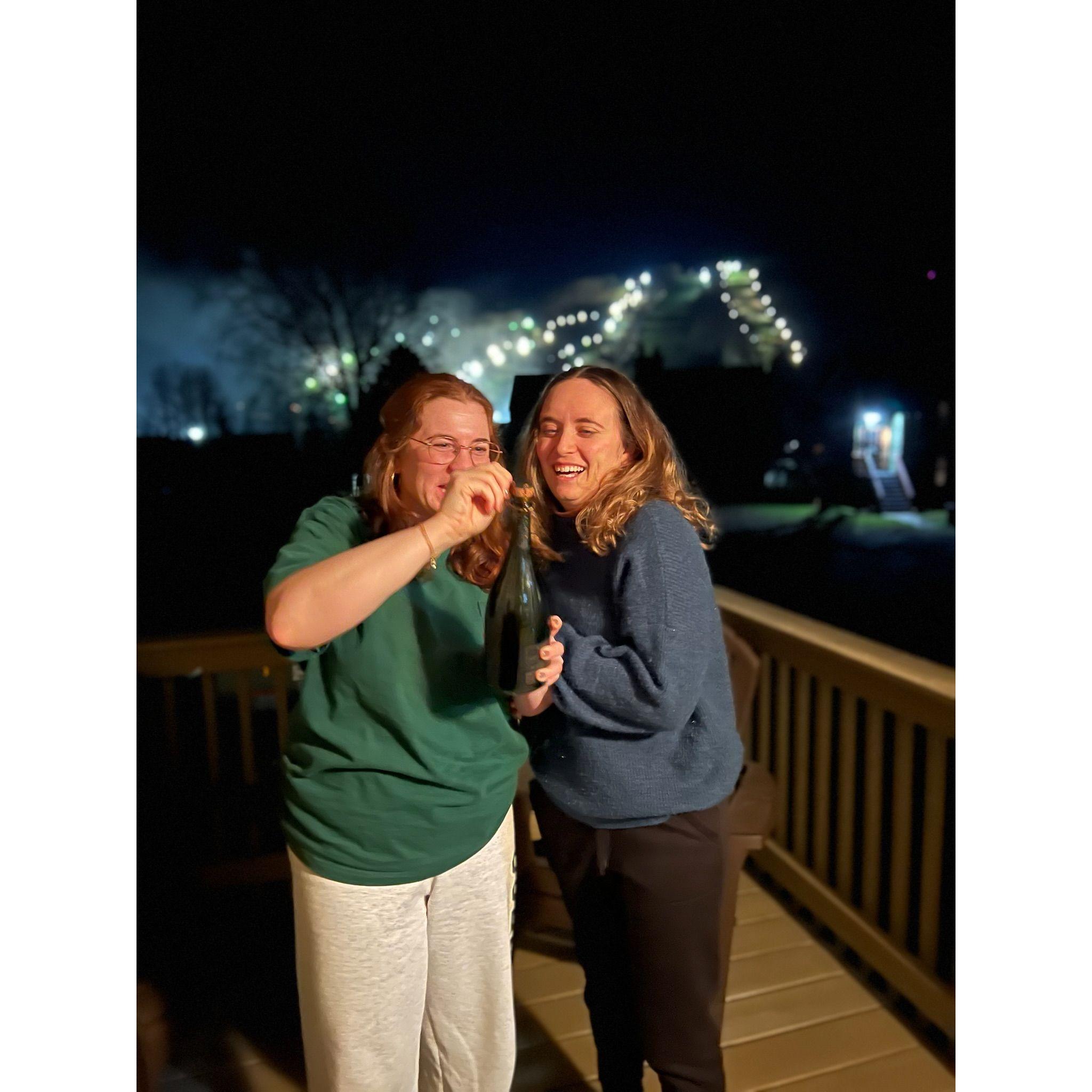 Celebrating the night we got engaged!
