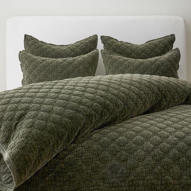 Loden Velvet Lattice Quilt, Full/Queen