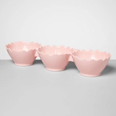 15oz Melamine Triple Dip Floral Serving Bowl Pink - Opalhouse™