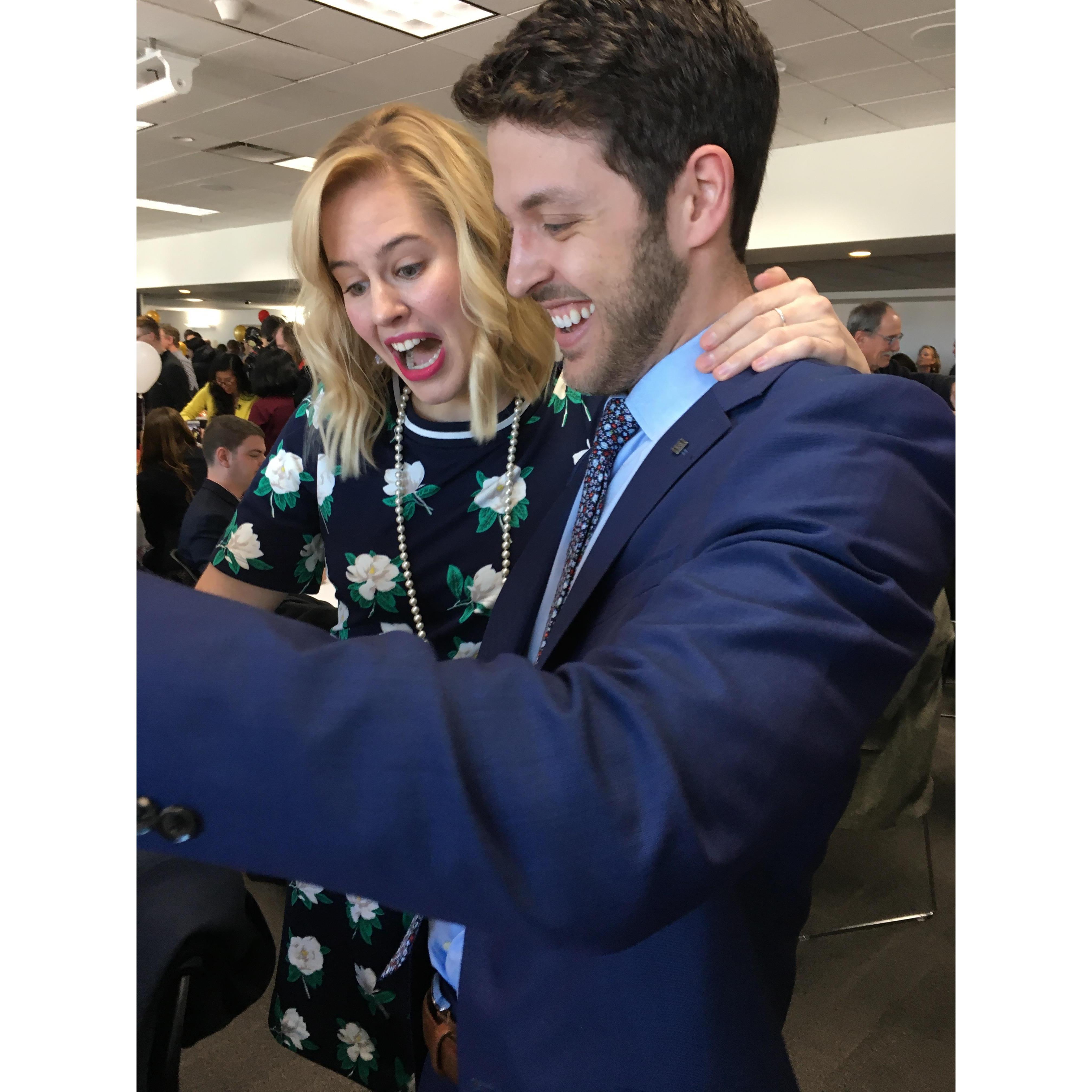 Opening our letters on Match Day 2018!