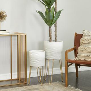 2-Piece Zig Zag Tripod Planter Set