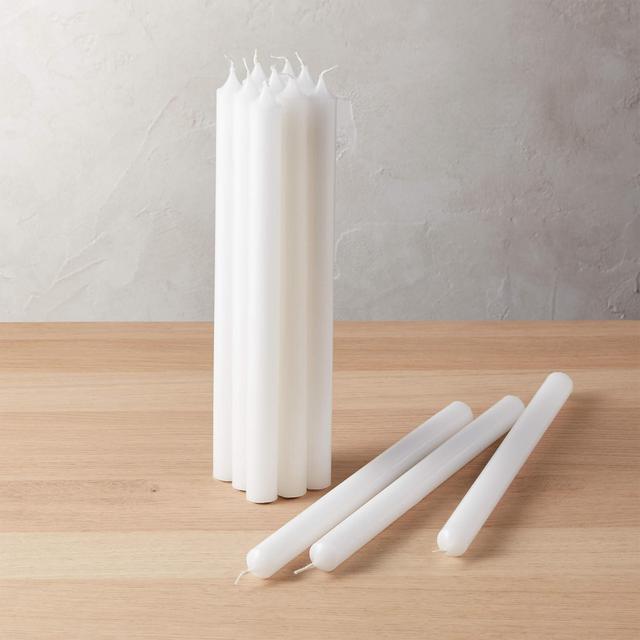 Set of 12 White Taper Candles
