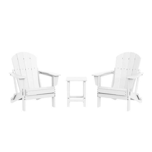3 Piece Set Outdoor Folding Adirondack Chairs with Side Table