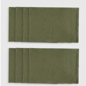 Olive Organic Airy Gauze Placemats (Set of 8)