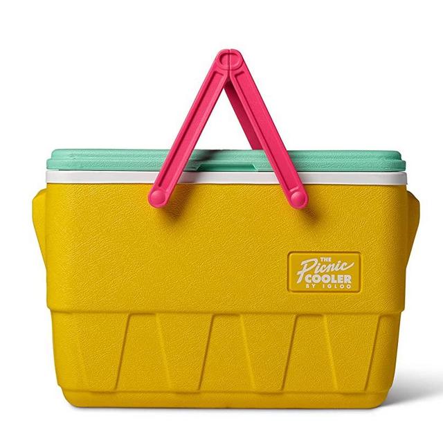 Igloo Special Edition 25 Quart Full Sized Picnic Basket Hard Side Insulated Cooler with Molded in Side Handles