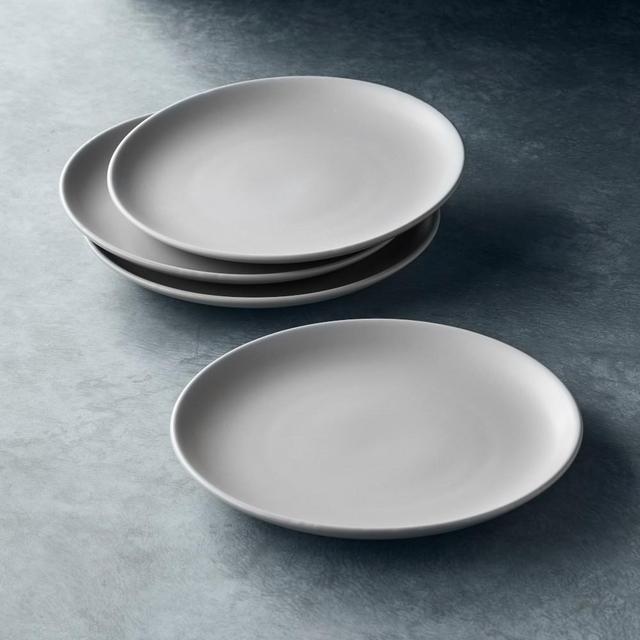 Open Kitchen by Williams Sonoma Matte Coupe Salad Plates, Set of 4, Grey