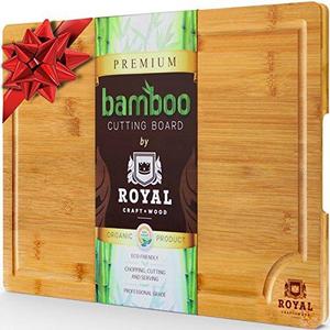 Totally Bamboo Original Bamboo Cutting & Serving Board 3 Piece Set – Designed in USA, Premium craftsmanship, ♻ 100% Natural Wood + included warranty.