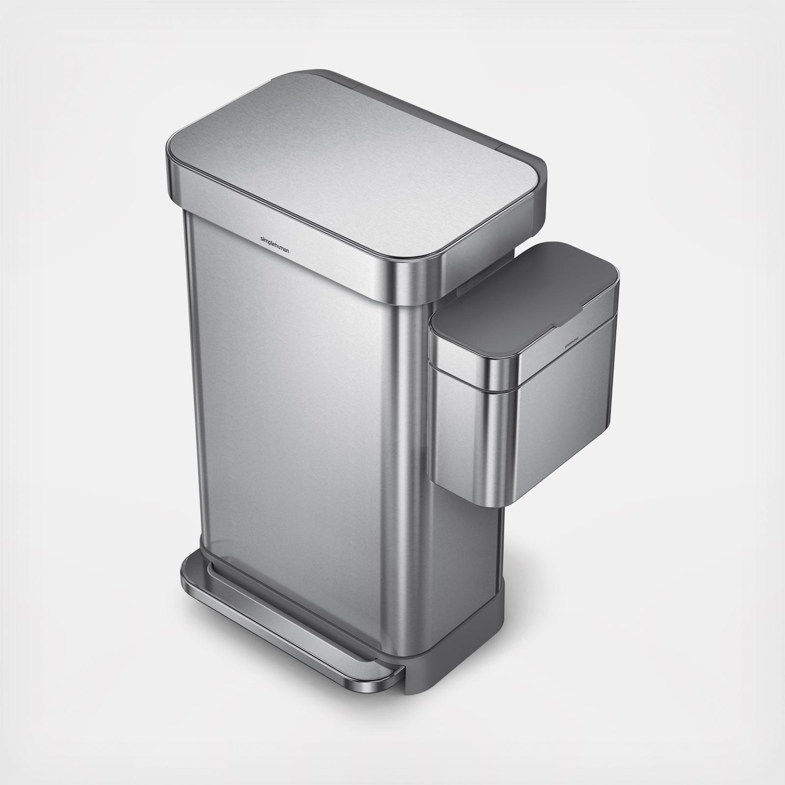 simplehuman, Dual Compartment Stainless Steel Step Recycler with