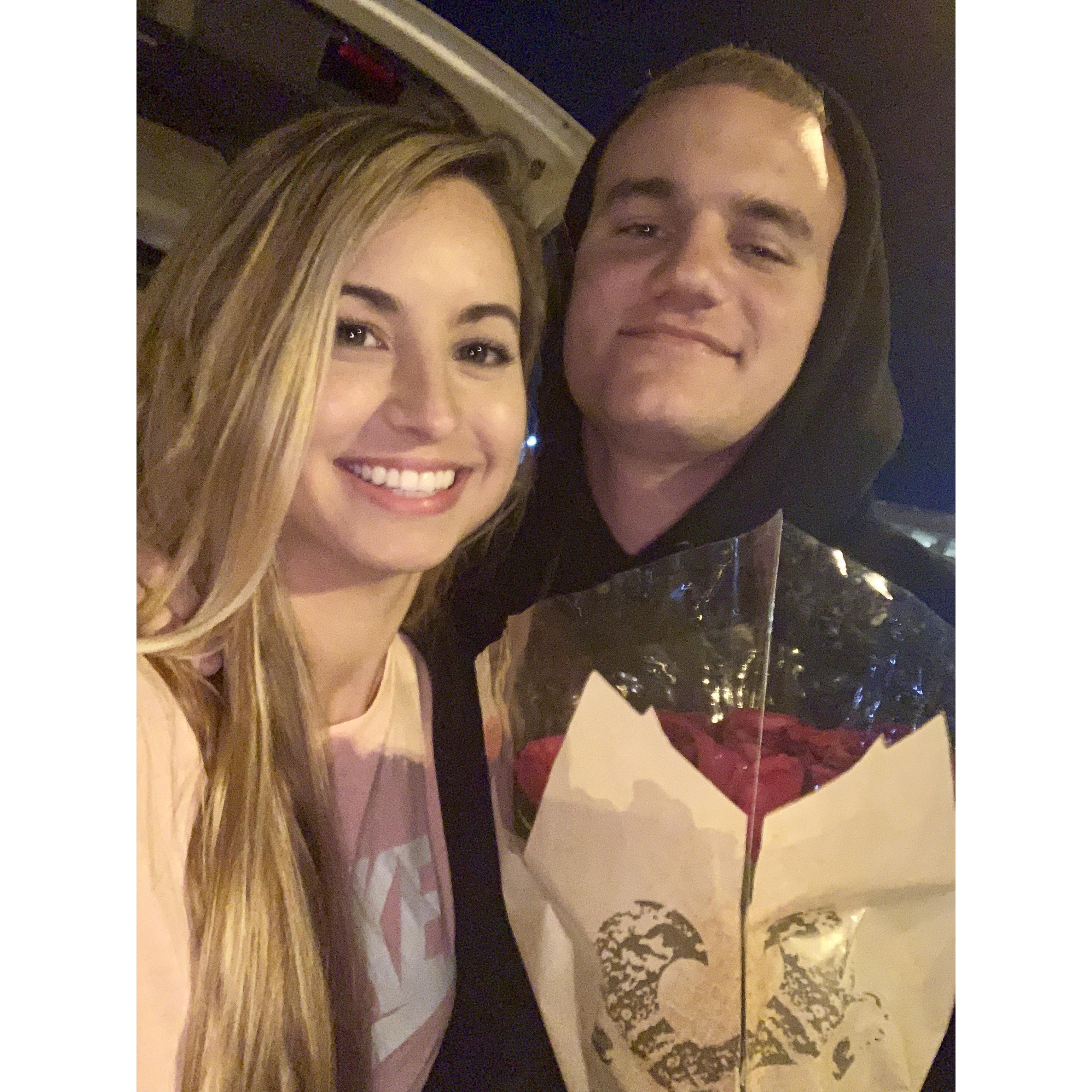 First surprise flowers/airport pickup
