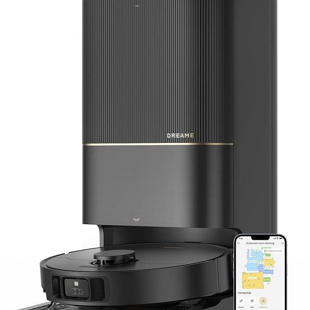 dreame X40 Ultra Robotic Vacuum with Removable & Liftable Mop, 12,000Pa Suction, Side Brush Extensive Cleaning, 158°F Mop & Washboard Self Cleaning, Auto-Empty, Auto Refill, liftable Brushes